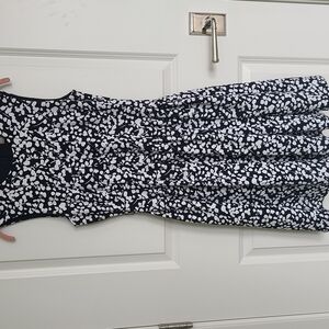 Karl Lagerfeld Black and White Fit and Flare Midi Dress